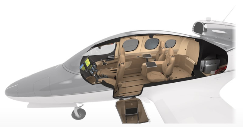 The Cirrus Vision Jet in the Executive configuration (4 seats)
