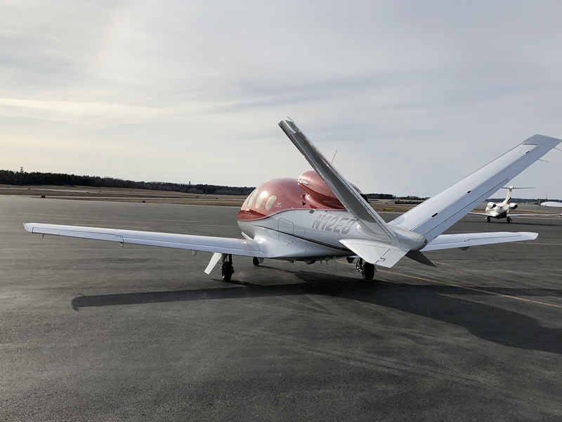 Rear view of the Cirrus Vision Jet SF50 G2