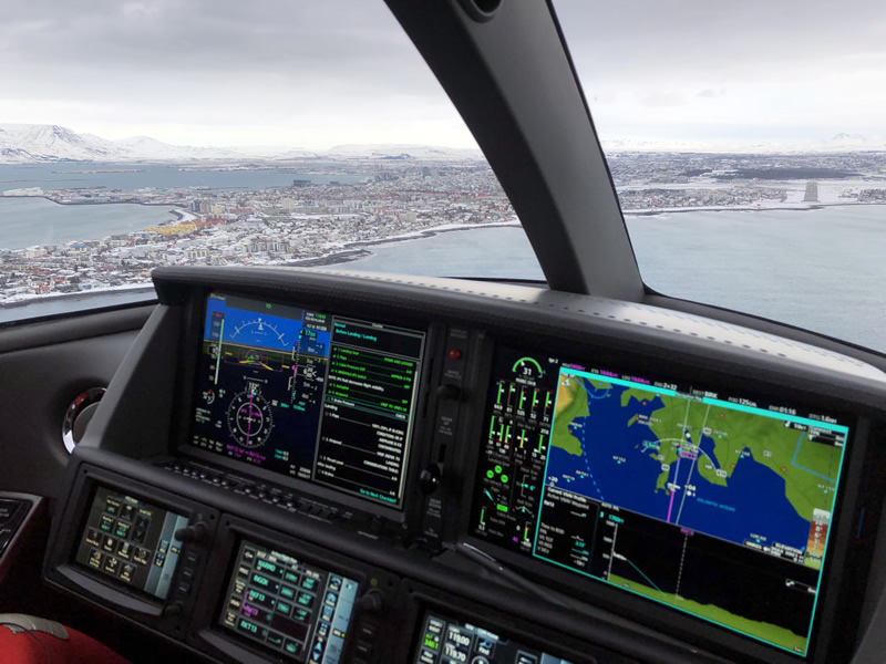 Cirrus Vision Jet SF50 G2 on final approach to Reykjavik Airport